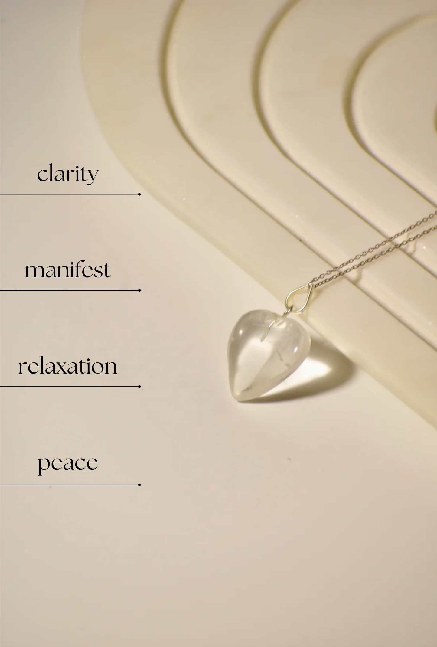 Clear Quartz Crown Chakra Heart Necklace