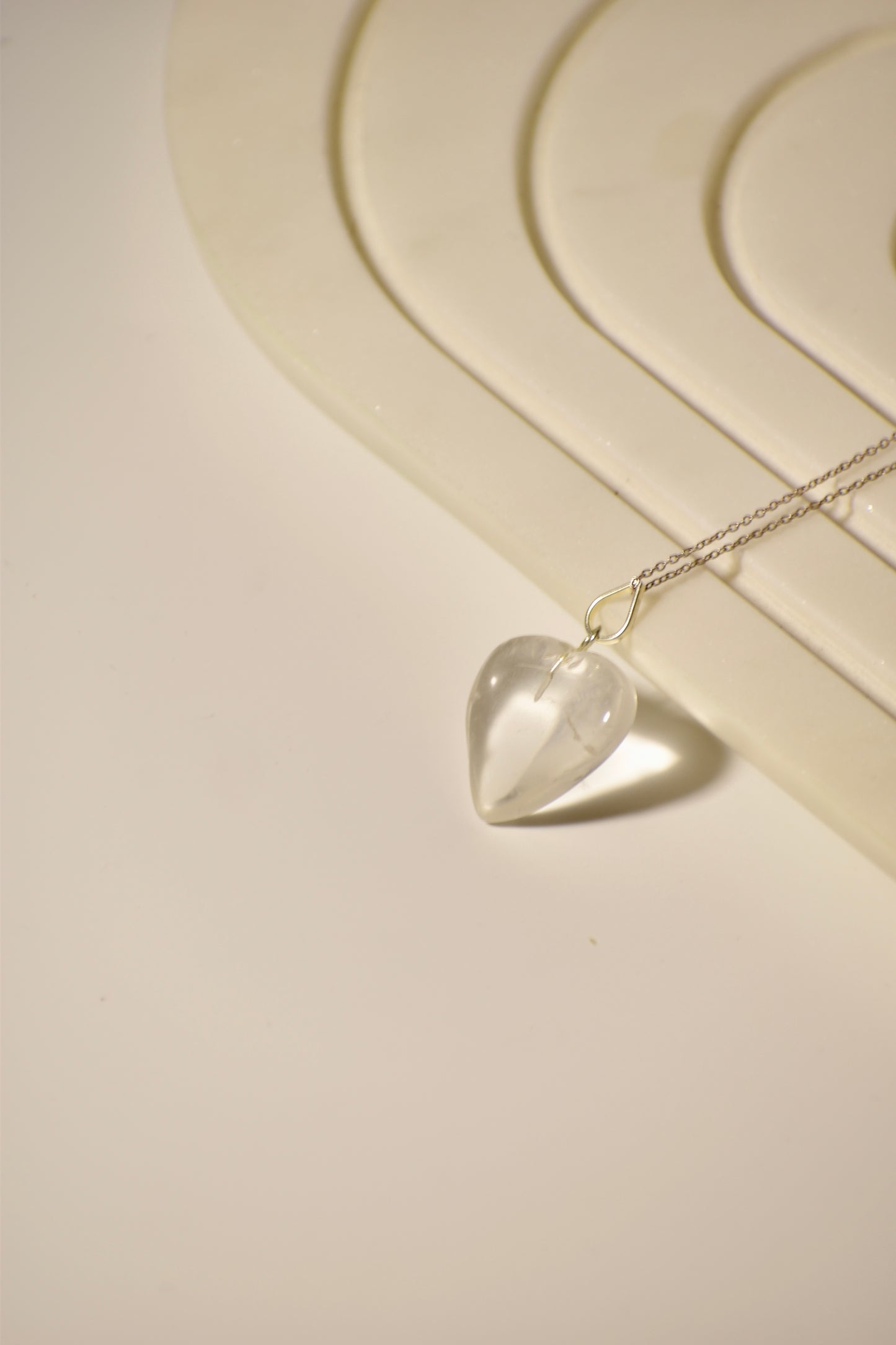 Clear Quartz Crown Chakra Heart Necklace