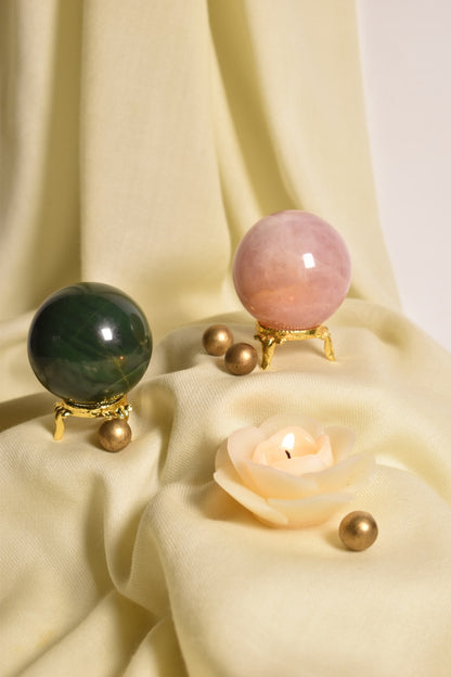 Green Aventurine & Rose Quartz Spheres