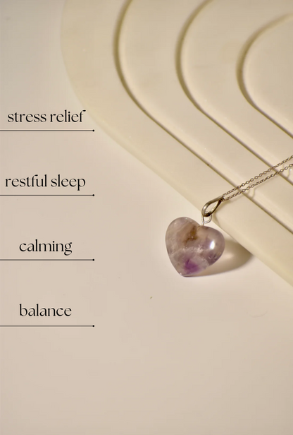 Amethyst Crown Chakra Heart Necklace