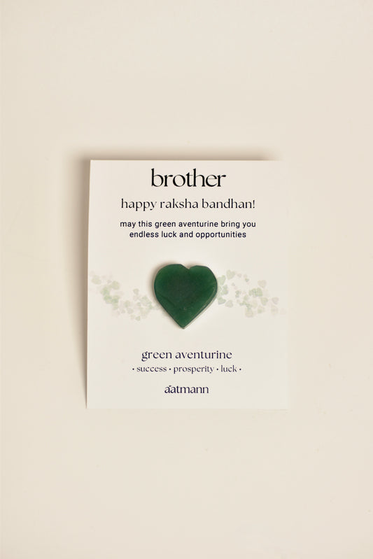 Green Aventurine Heart Crystal for Brother