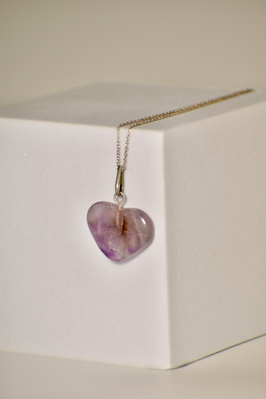 Amethyst Crown Chakra Heart Necklace
