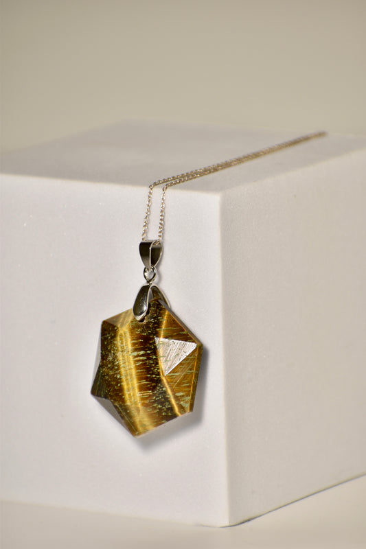 Tigers Eye Sacral Chakra Star Necklace